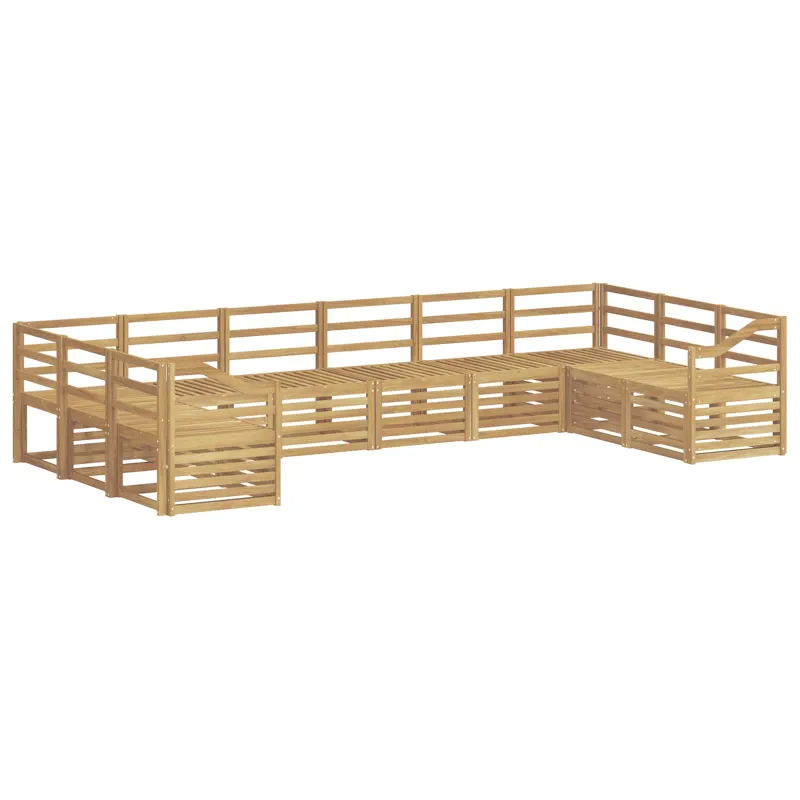 Lauko sofos komplektas 10 pcs Balta 363 x 185,5 x 73 cm