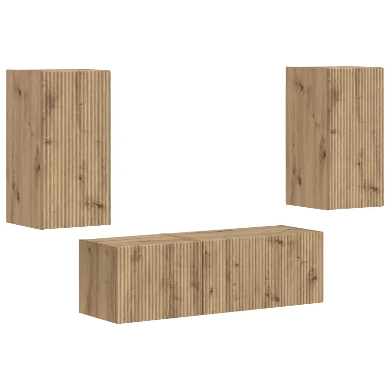 TV sieninio kabineto komplektas 4 pcs Amatininkų ąžuolas