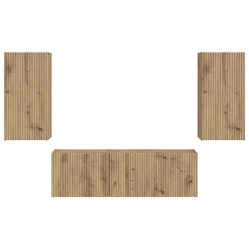 TV sieninio kabineto komplektas 4 pcs Amatininkų ąžuolas
