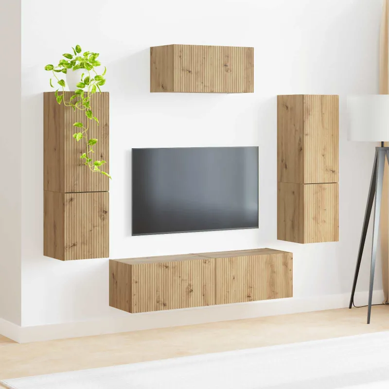 TV spintelių komplektas 4 pcs Amatininkų ąžuolas