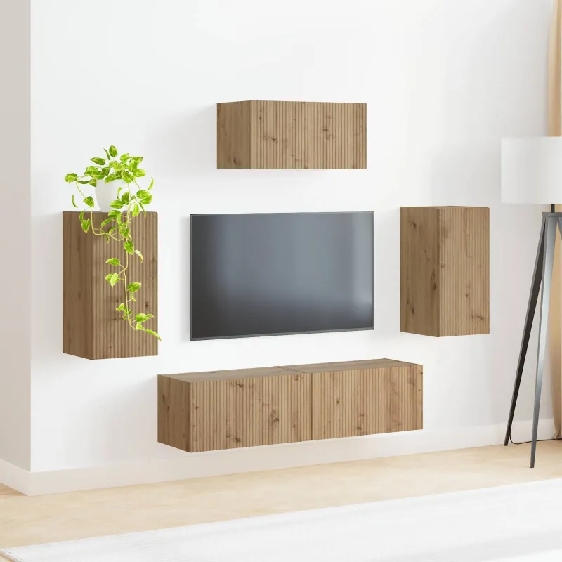 TV spintelių komplektas 5 pcs Amatininkų ąžuolas