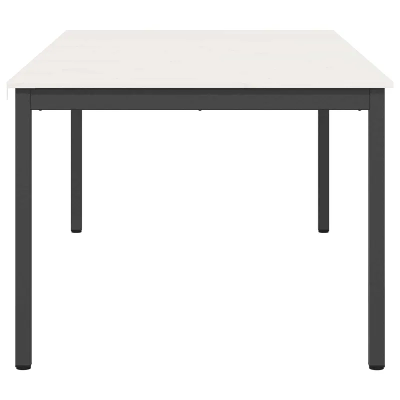 Valgomojo stalas Balta 200 x 100 x 75 cm Kietos pušies mediena