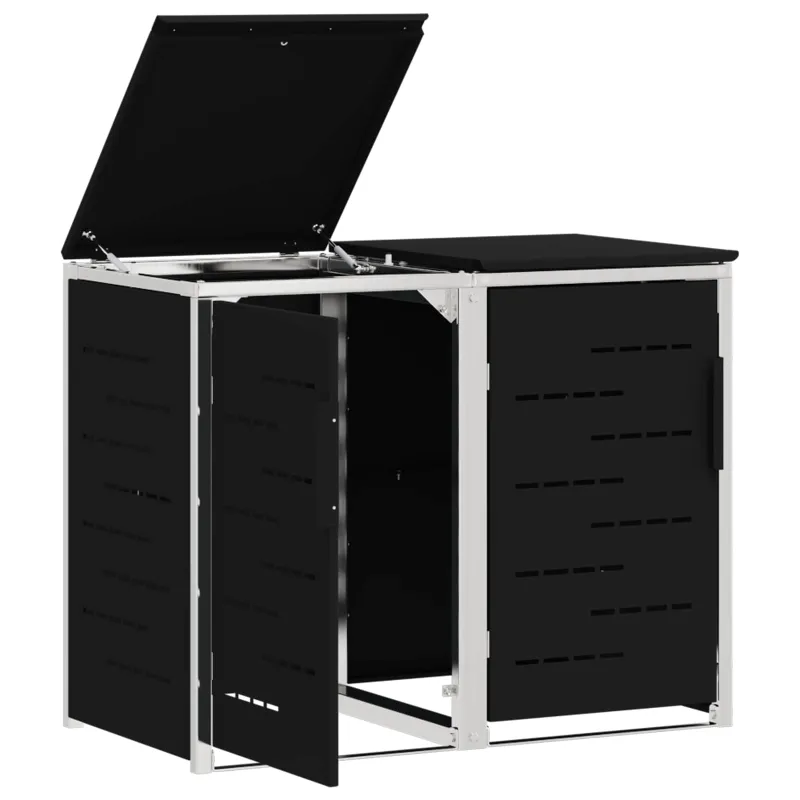 Atliekų dėžės saugojimas Juoda 138 x 77,5 x 112,5 cm