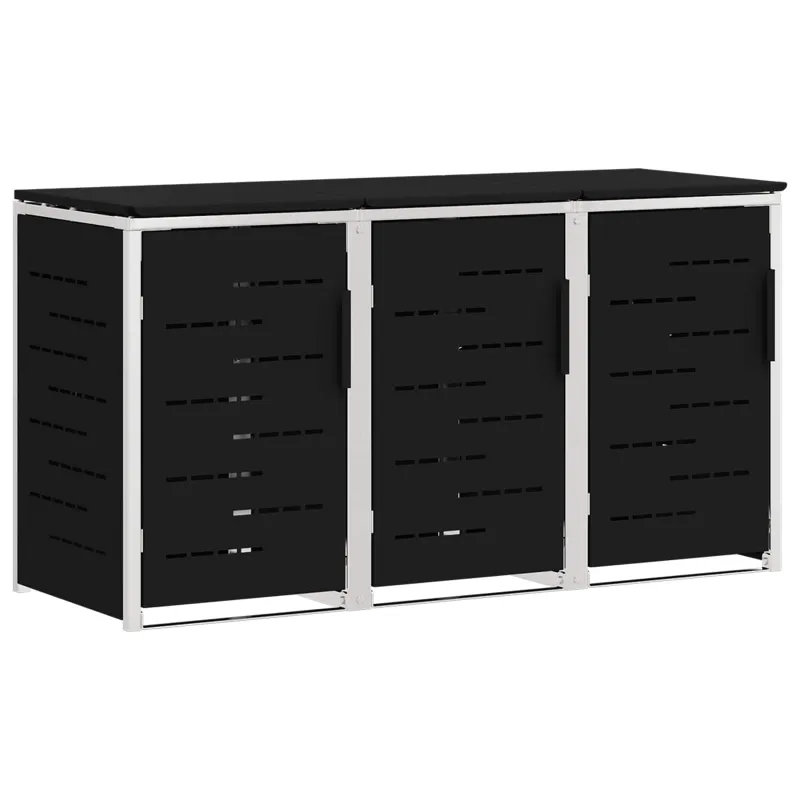 Atliekų dėžės saugojimas Juoda 207 x 77,5 x 112,5 cm