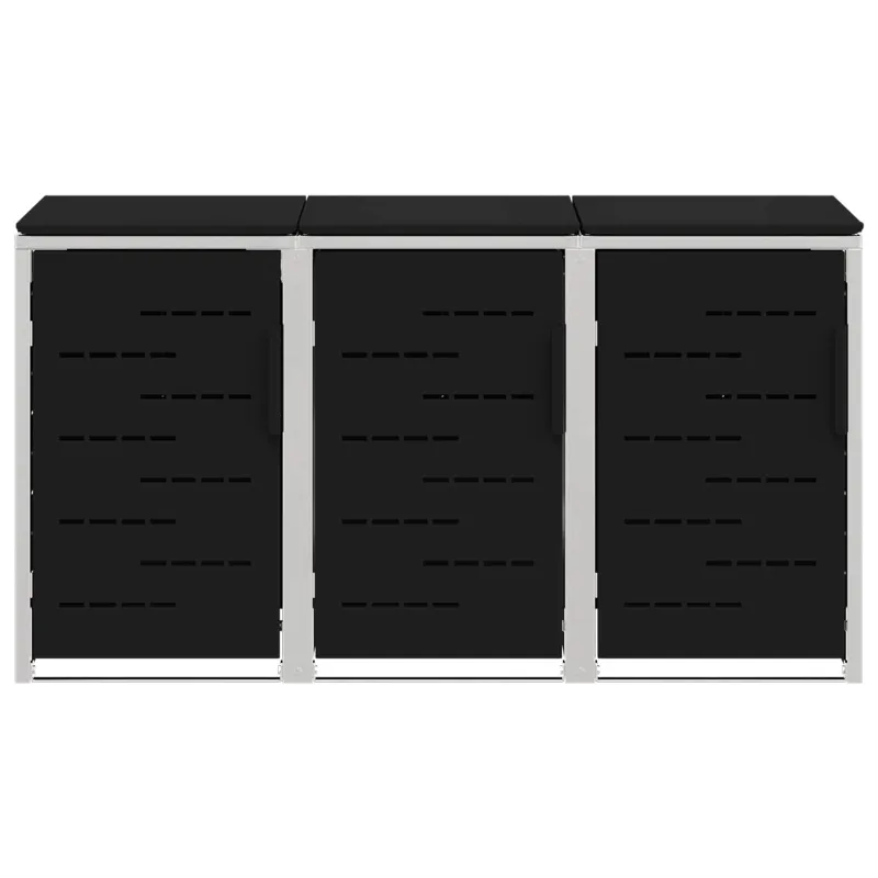Atliekų dėžės saugojimas Juoda 207 x 77,5 x 112,5 cm
