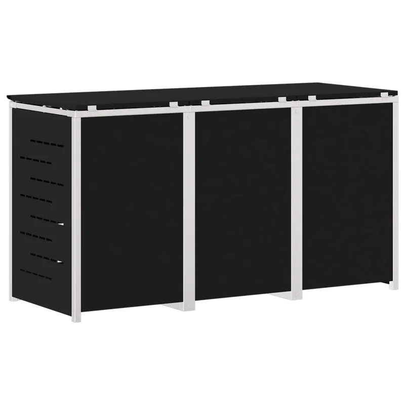 Atliekų dėžės saugojimas Juoda 207 x 77,5 x 112,5 cm