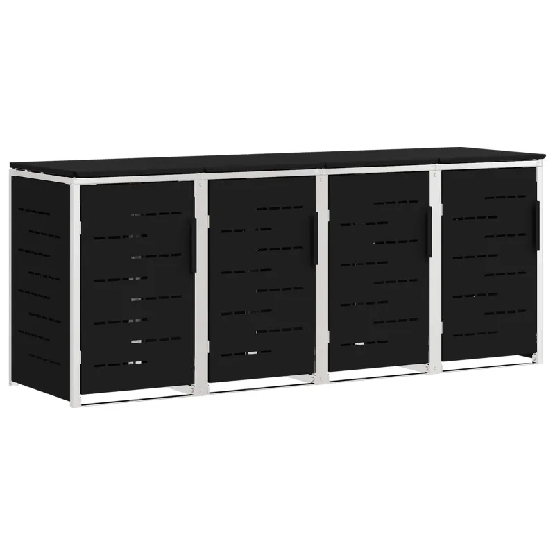 Atliekų dėžės saugojimas Juoda 276 x 77,5 x 112,5 cm