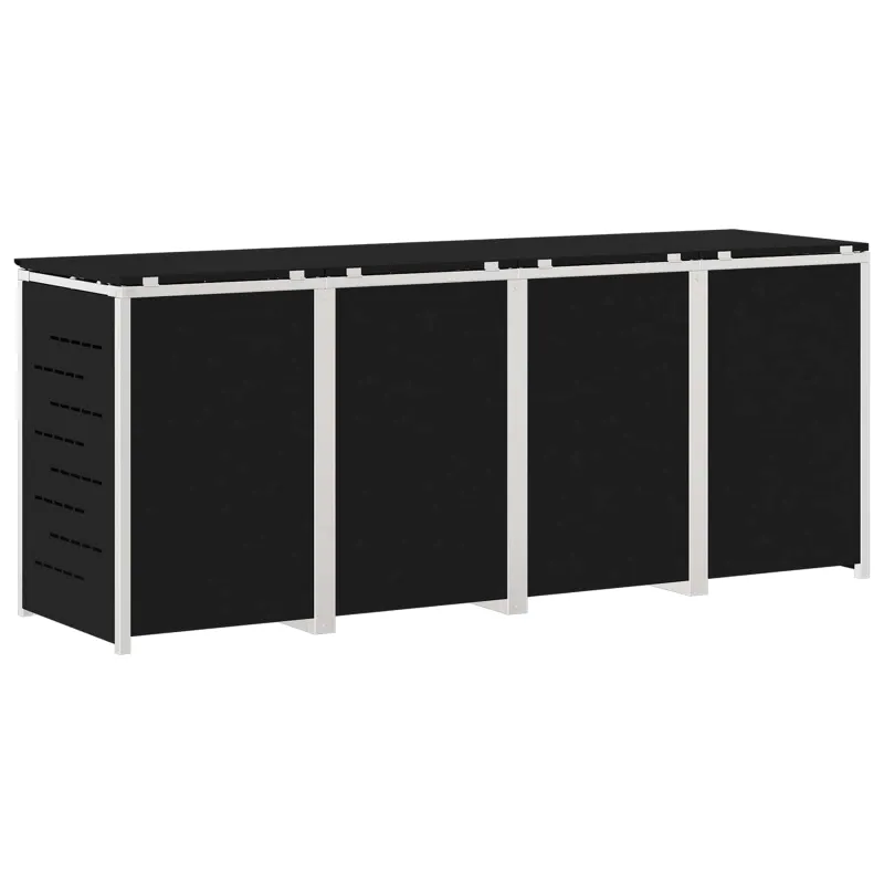 Atliekų dėžės saugojimas Juoda 276 x 77,5 x 112,5 cm