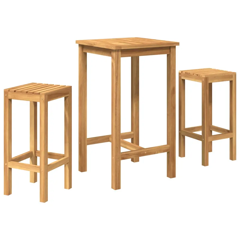 Lauko baro rinkinys 3 pcs Neapdorotas Kieto teka medžio