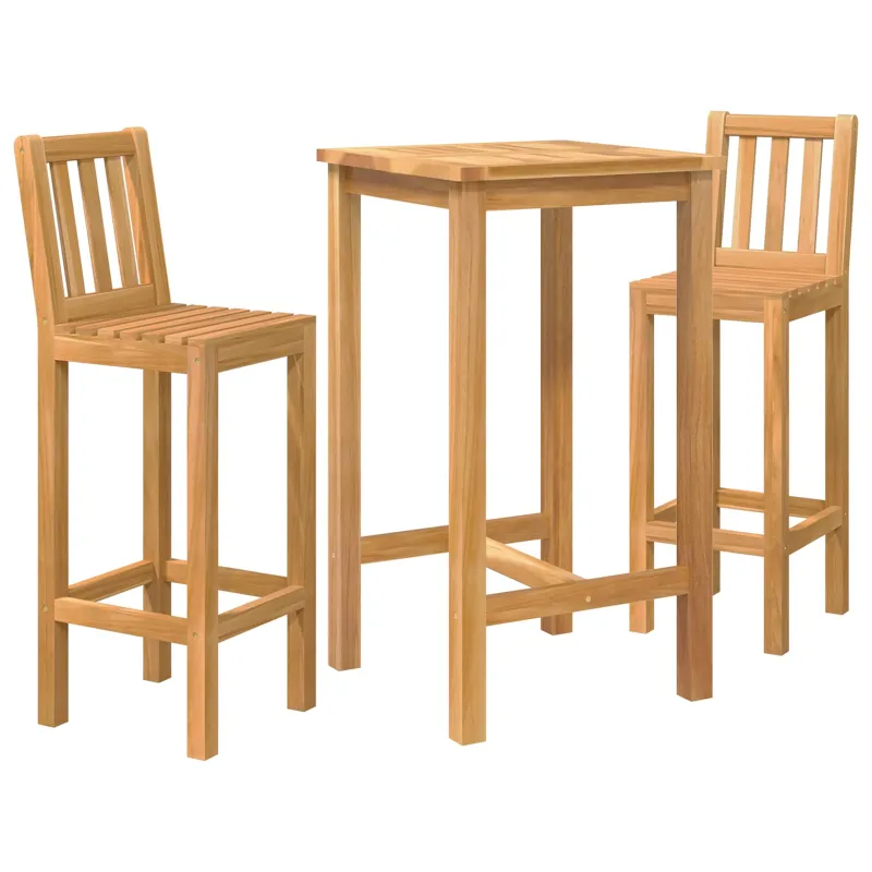 Lauko baro rinkinys 3 pcs Neapdorotas Kieto teka medžio