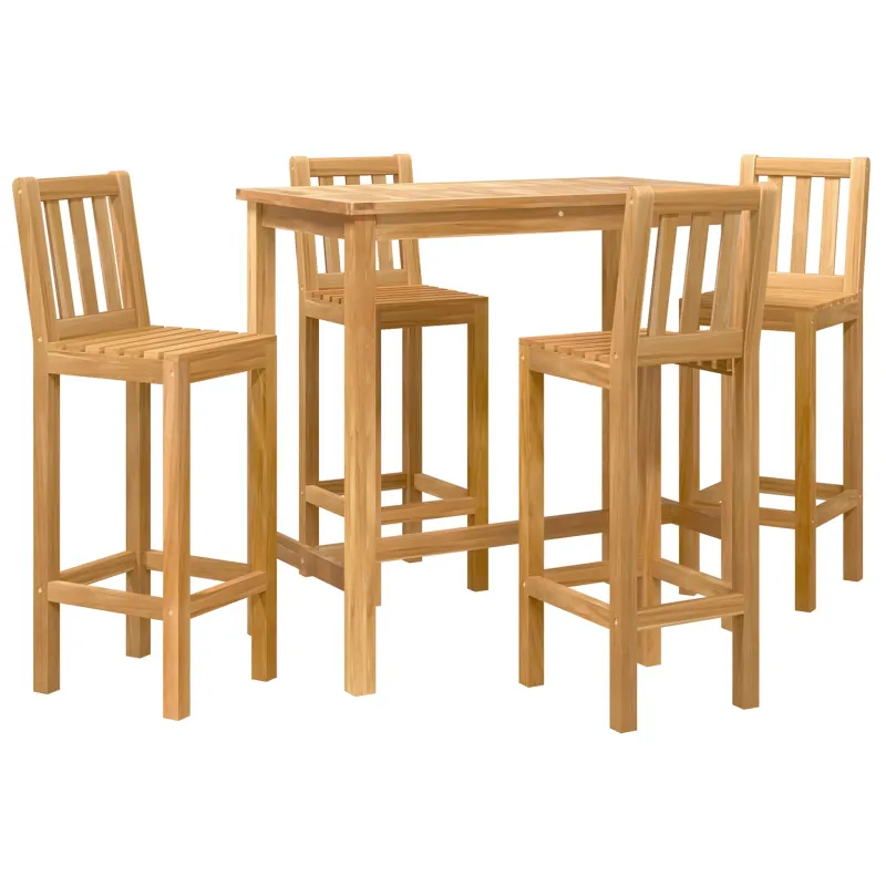 Lauko baro rinkinys 5 pcs Neapdorotas Kieto teka medžio