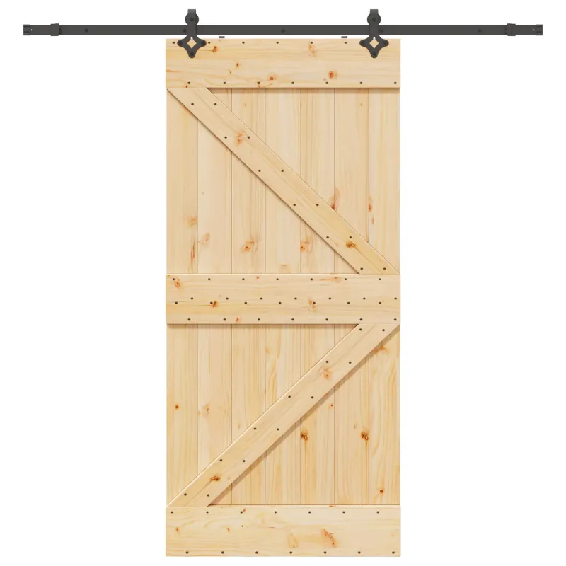 Slankios durys NARVIK Natūrali ir juoda 80 x 210 cm (213,5 cm)