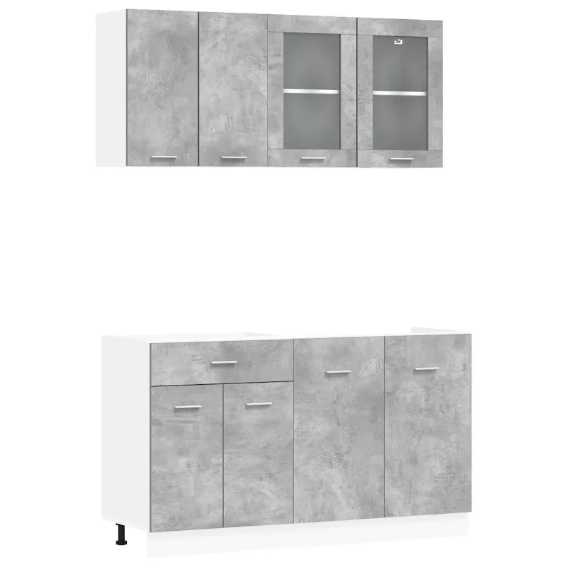 Virtuvės vienetas Lyon 4 pcs Betono pilka Apdirbta mediena