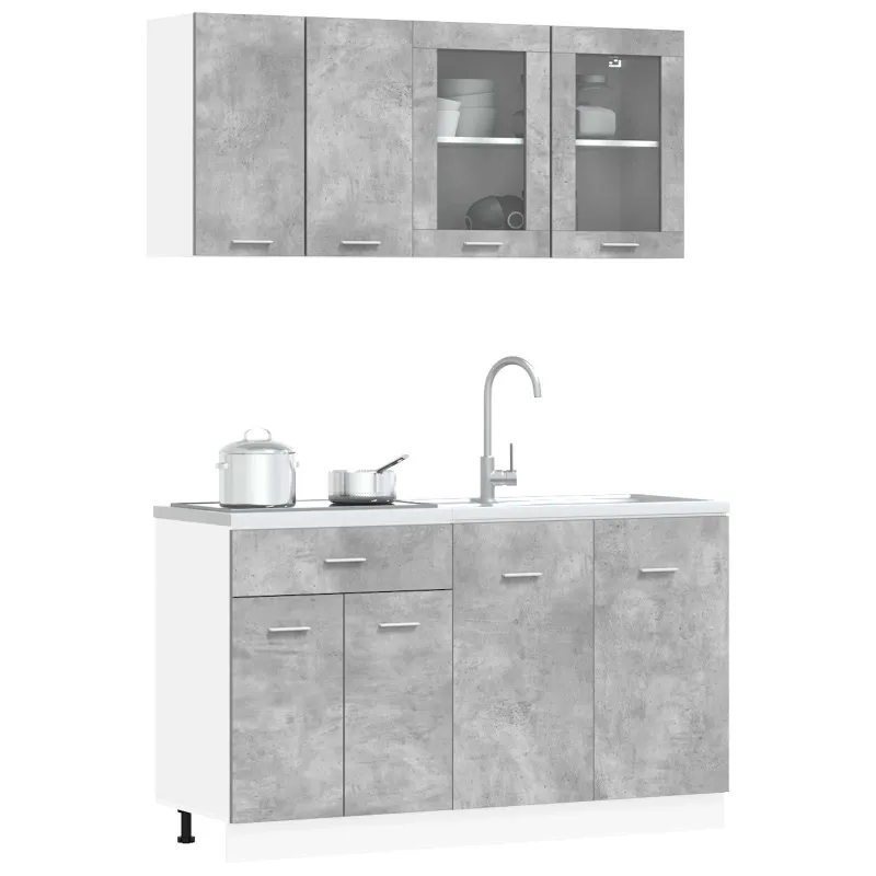 Virtuvės vienetas Lyon 4 pcs Betono pilka Apdirbta mediena