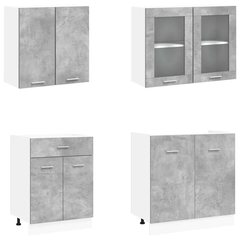 Virtuvės vienetas Lyon 4 pcs Betono pilka Apdirbta mediena