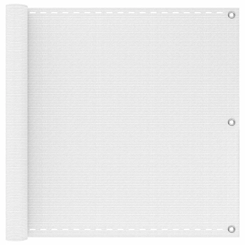 Balkono Ekranas Balta 90 x 1000 cm HDPE ir aliuminis