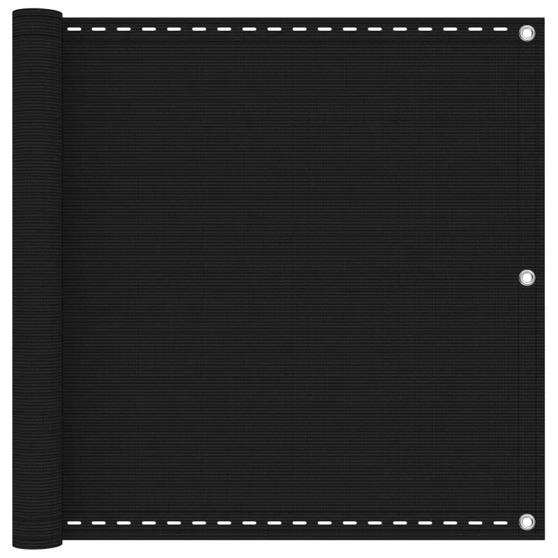 Balkono Ekranas Juoda 75 x 700 cm HDPE ir aliuminis