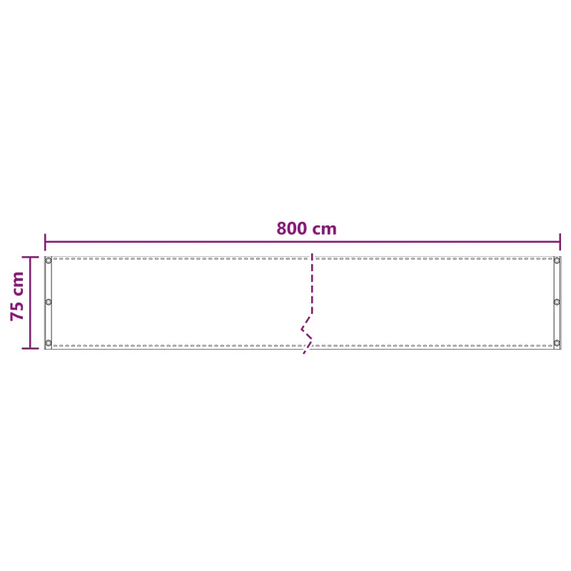 Balkono Ekranas Smėlio 75 x 800 cm HDPE ir aliuminis