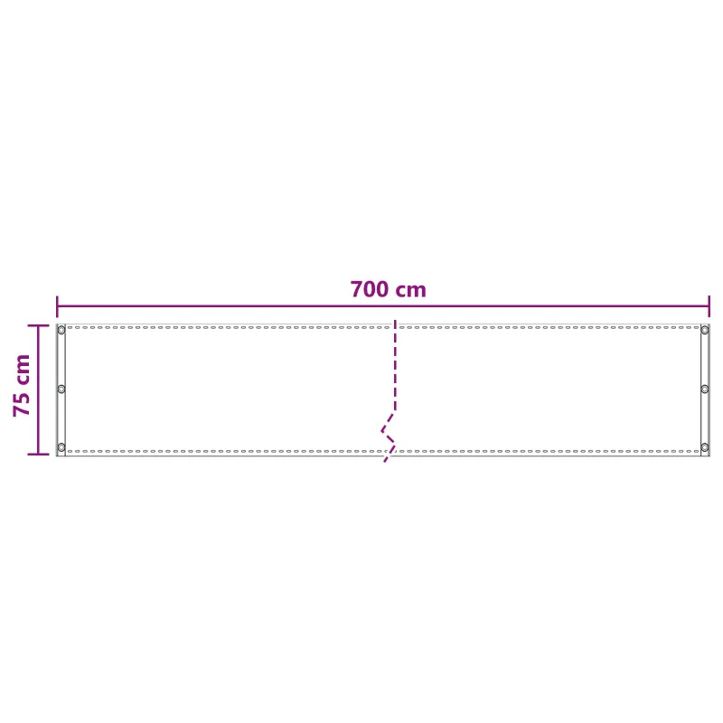 Balkono Ekranas Kreminė 75 x 700 cm HDPE ir aliuminis