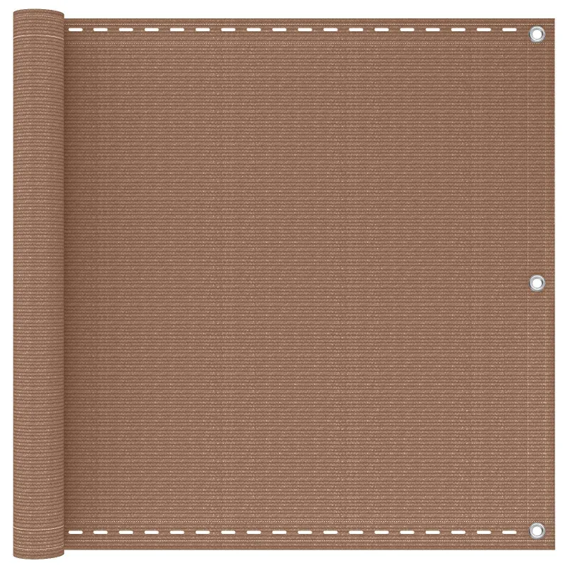 Balkono Ekranas Taupe 75 x 800 cm HDPE ir aliuminis