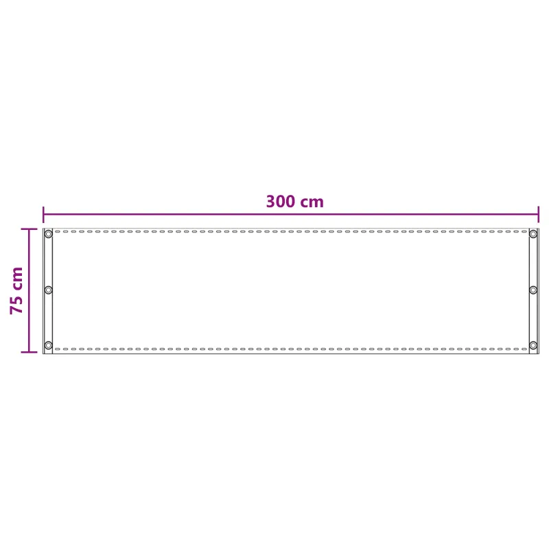 Balkono Ekranas Šviesiai pilka 75 x 300 cm HDPE ir aliuminis