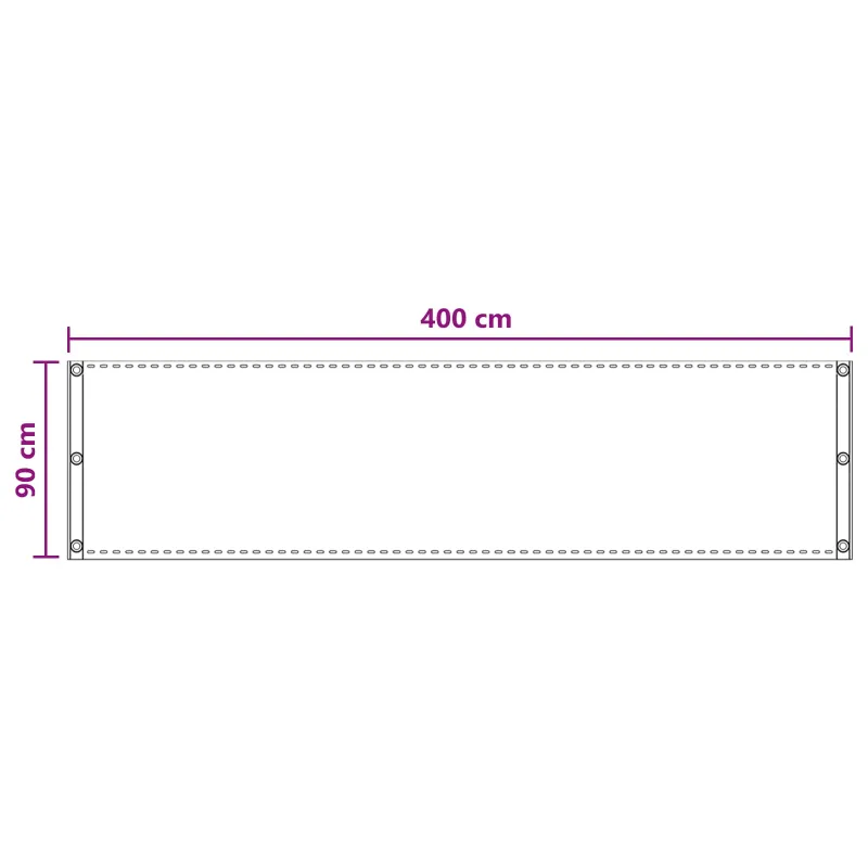 Balkono Ekranas Šviesiai pilka 90 x 400 cm HDPE ir aliuminis