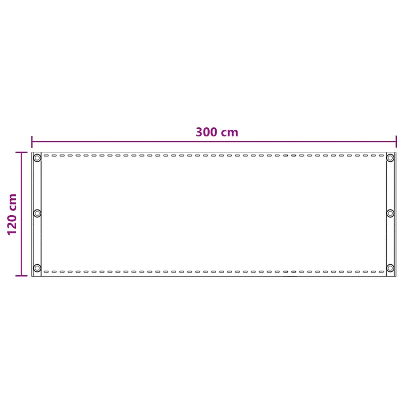 Balkono Ekranas Šviesiai pilka 120 x 300 cm HDPE ir aliuminis