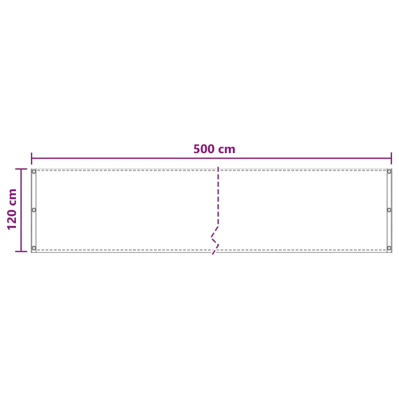 Balkono Ekranas Šviesiai pilka 120 x 500 cm HDPE ir aliuminis