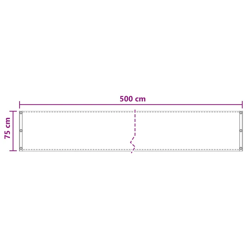 Balkono Ekranas Smėlio 75 x 500 cm HDPE ir aliuminis