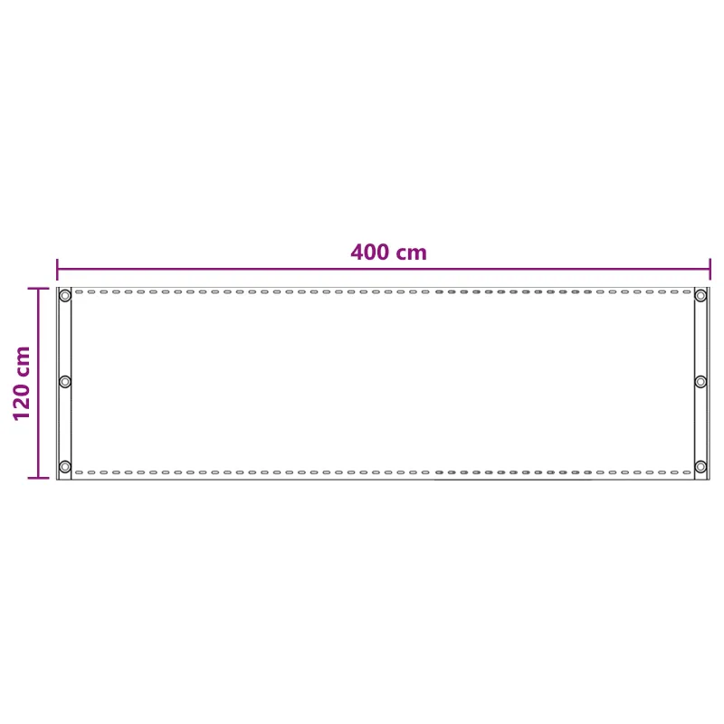 Balkono Ekranas Smėlio 120 x 400 cm HDPE ir aliuminis