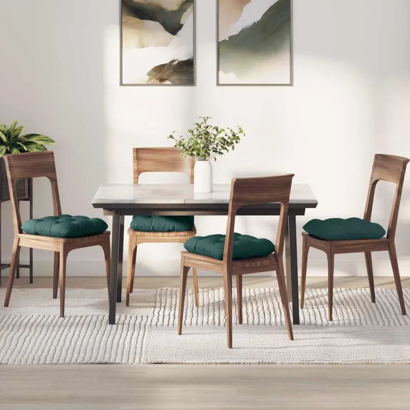Sėdynių pagalvėlės 4 pcs Tamsiai žalia 45 x 45 x 12 cm audinys