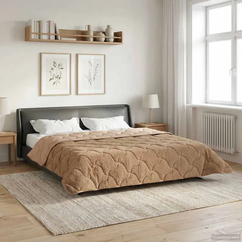 Pilna metų antklodė Tikštas Taupe 240 x 260 cm
