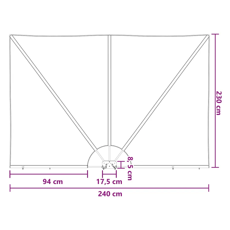 Balkono privatumo ekranas 240 x 160 cm Poliesteris Stačiakampio