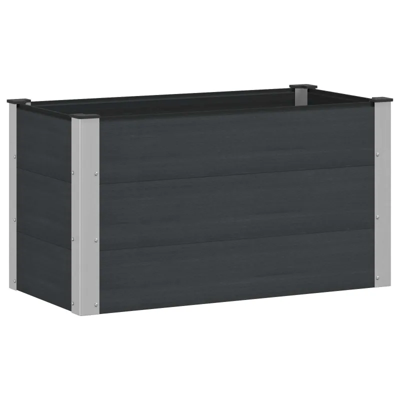 Paaukštinta sodo lova Juoda 100 x 50 x 54 cm WPC ir aliuminis