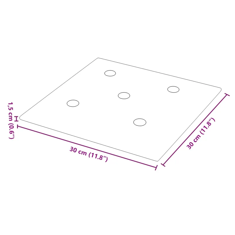 Sieninis galvūgalis 12 pcs Pilka 30 x 30 cm Dirbtinė oda