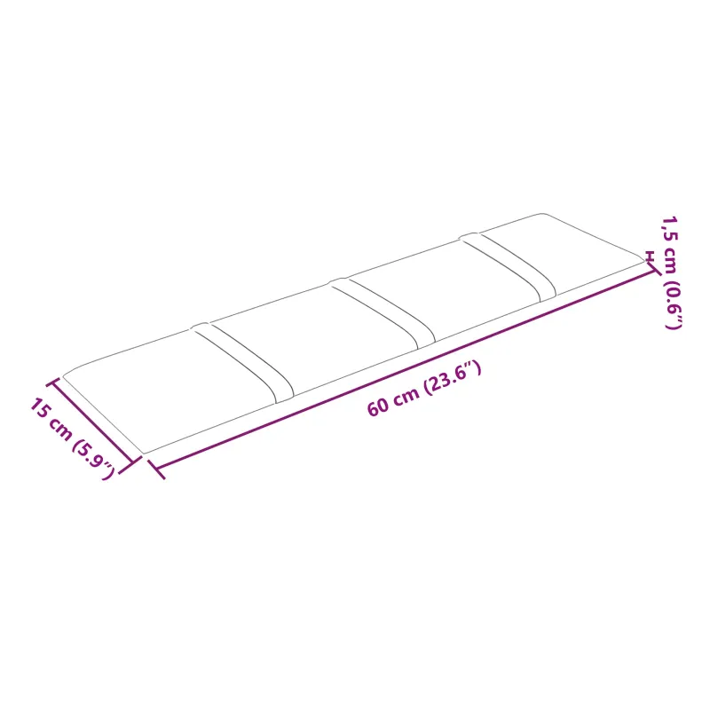 Sieninis galvūgalis 12 pcs Ruda 60 x 15 cm Aksomas