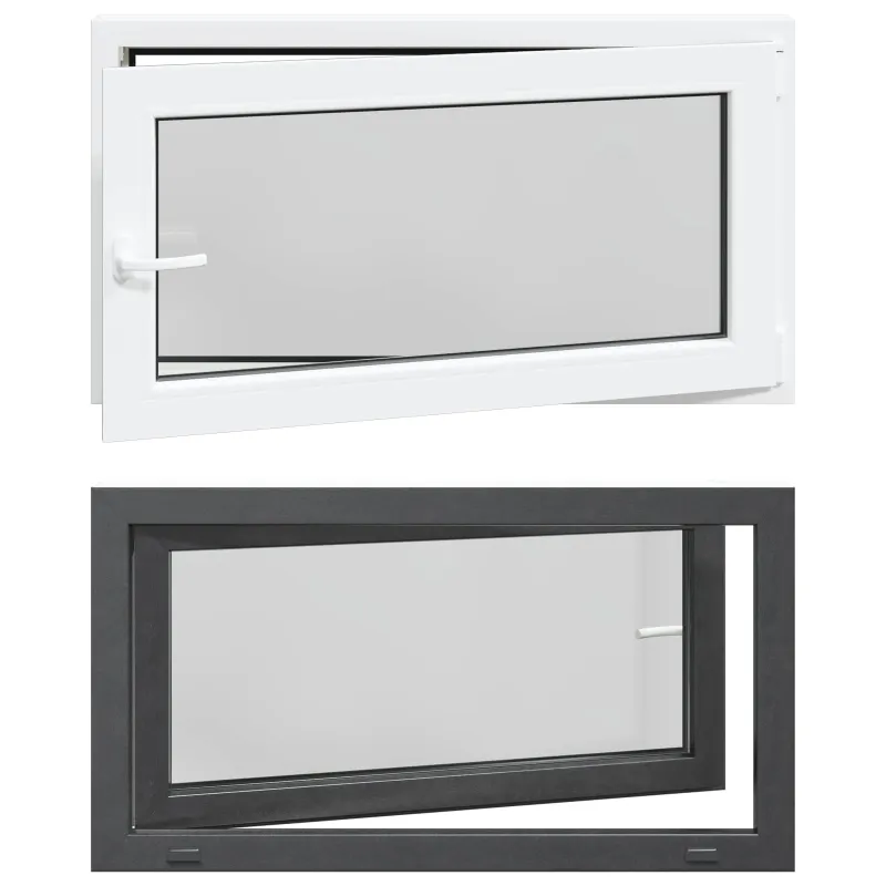 Požeminio lango RISOR 110 x 70 cm PVC ir stiklas Antracito