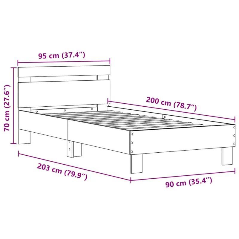 Lovos rėmas Amatininkų ąžuolas 90 x 200 cm Apdirbta mediena