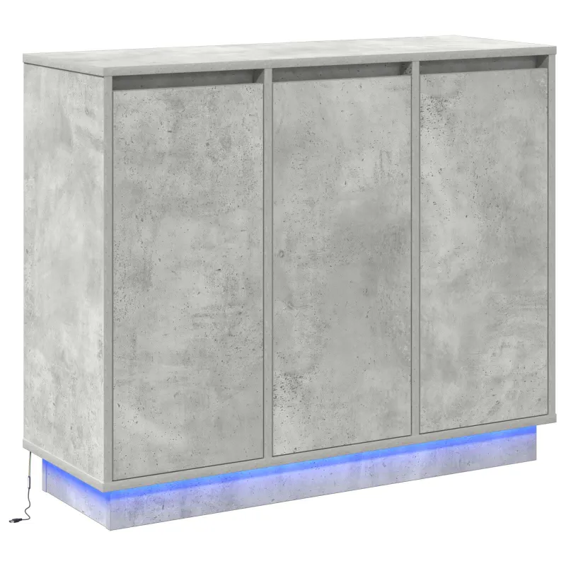 LED Bufetas Betono pilka 90 x 32 x 75 cm Apdirbta mediena