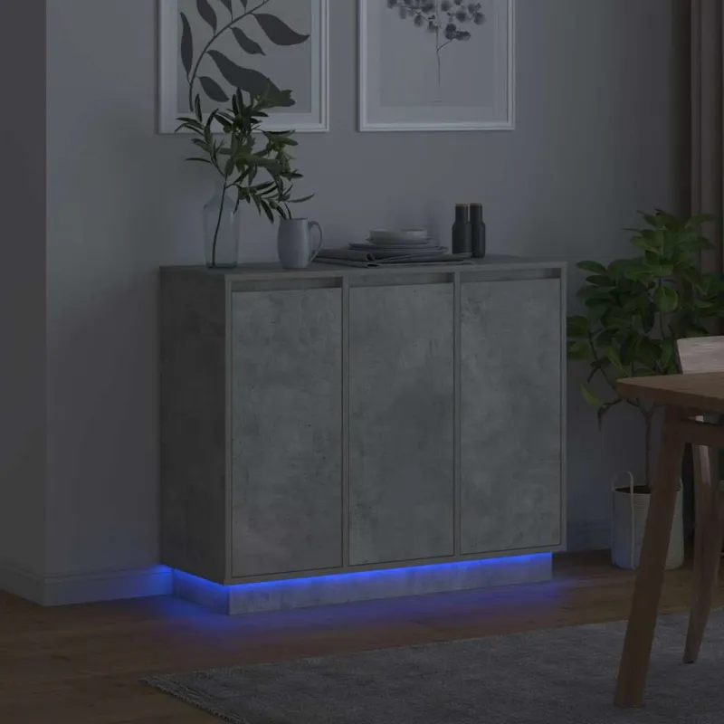 LED Bufetas Betono pilka 90 x 32 x 75 cm Apdirbta mediena