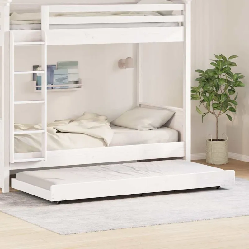 Lovos rėmas Balta 75 x 190 cm Kietos pušies mediena