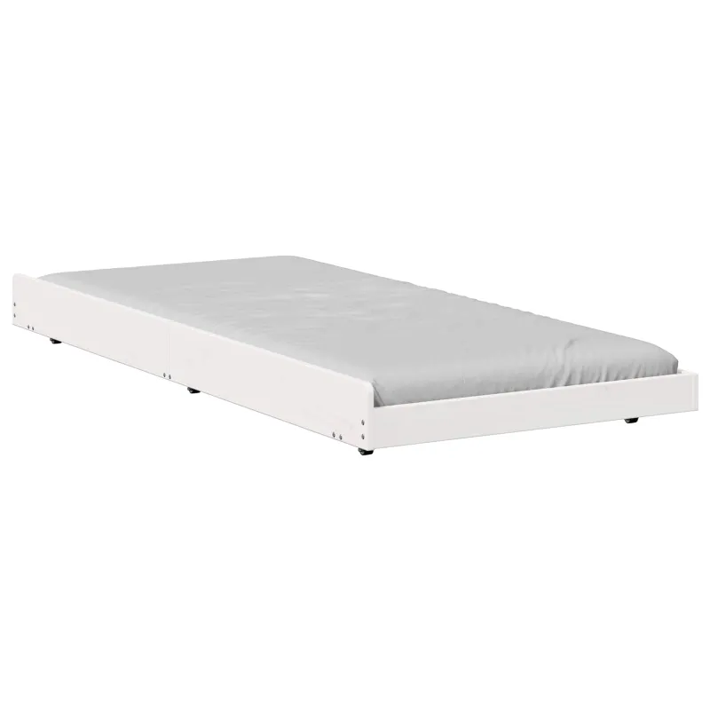 Lovos rėmas Balta 75 x 190 cm Kietos pušies mediena