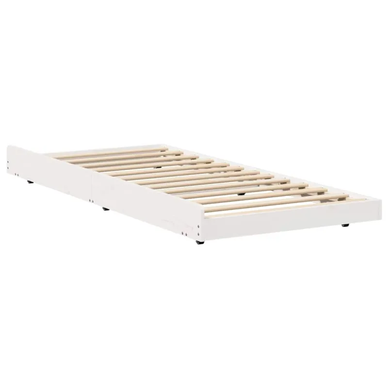 Lovos rėmas Balta 75 x 190 cm Kietos pušies mediena