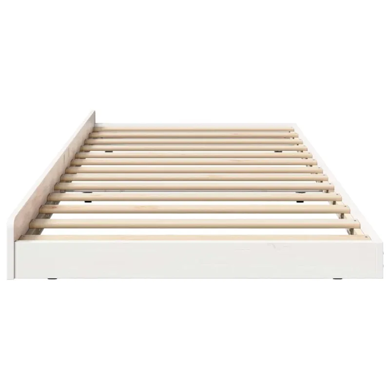 Lovos rėmas Balta 75 x 190 cm Kietos pušies mediena