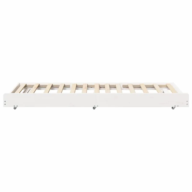 Lovos rėmas Balta 75 x 190 cm Kietos pušies mediena