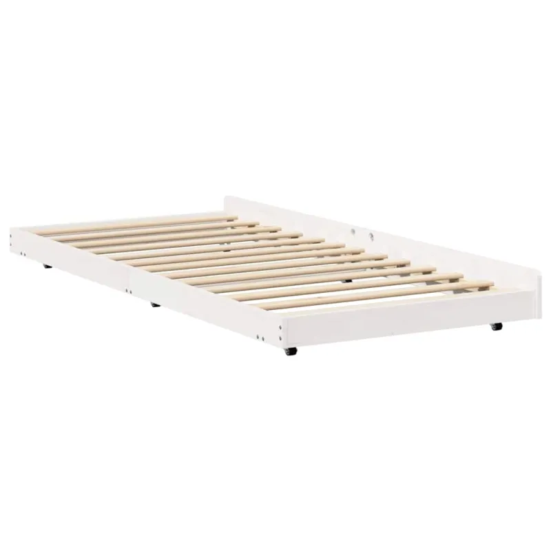 Lovos rėmas Balta 75 x 190 cm Kietos pušies mediena