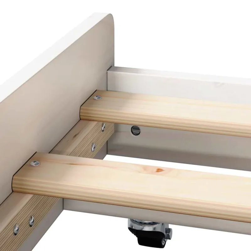 Lovos rėmas Balta 75 x 190 cm Kietos pušies mediena