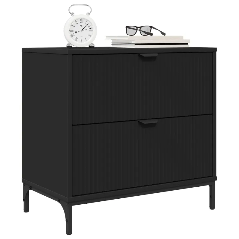 Naktinis staliukas Juoda 63.5 x 36 x 61 cm Apdirbta mediena