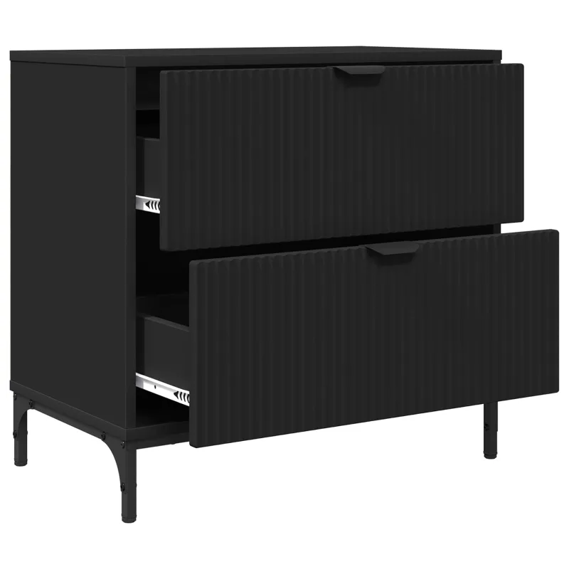 Naktinis staliukas Juoda 63.5 x 36 x 61 cm Apdirbta mediena