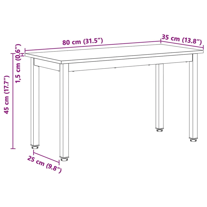 suoliukas Balta 80 x 35 x 45 cm Kietos pušies mediena